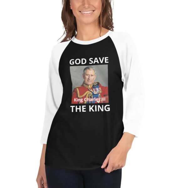 Women's GOD BLESS THE KING 3/4 sleeve raglan shirt - Image 2