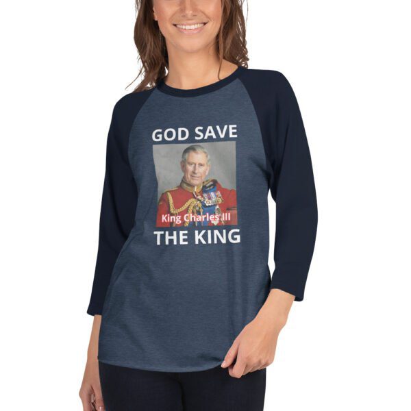 Women's GOD BLESS THE KING 3/4 sleeve raglan shirt - Image 3