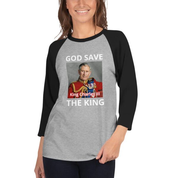 Women's GOD BLESS THE KING 3/4 sleeve raglan shirt