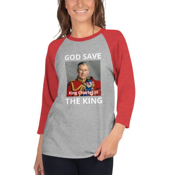Women's GOD BLESS THE KING 3/4 sleeve raglan shirt - Image 4