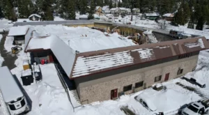 Snow Callapsed Roof in the san Bernardino Mountains of Southern California