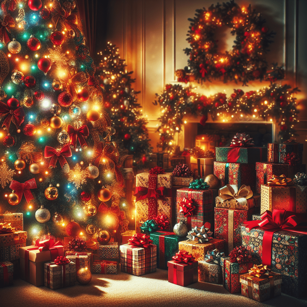 Household Christmas Gifts under the Christmas tree